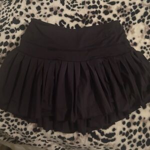 Black Pleated Mini Skirt - Women